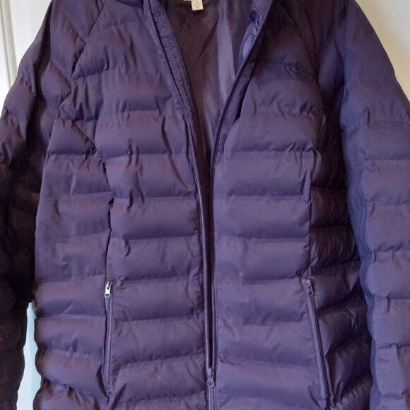 Dark Purple 1X  Puffer hooded Jacket - Picture 4 of 4